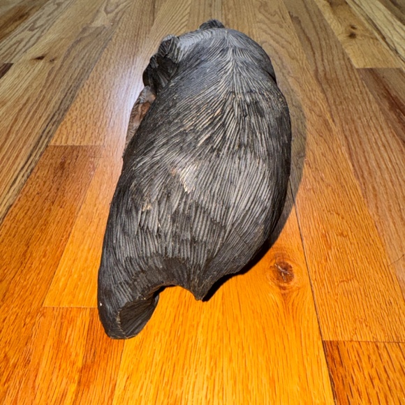 ANTIQUE CARVED WOODEN AINU BEAR WITH FISH HOKKAIDO JAPAN - Picture 3 of 9